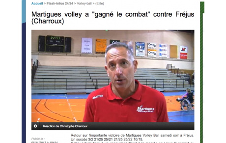 Fréjus 2/3 Martigues. La réaction du coach en vidéo 