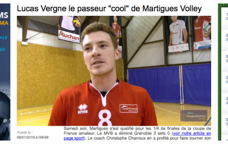 La Cam Maritima: Lucas vergne le passeur ''cool'' de Martigues Volley 
