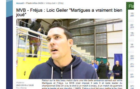 Martigues 3/0 Fréjus; la réaction de Loïc Geiler au micro de Maritima Médias 
