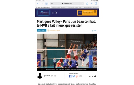 Martigues 1/3 Paris . L’après match de Maritima Medias 