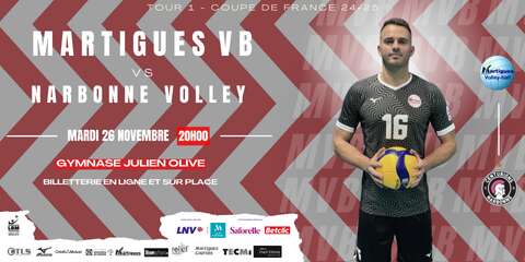 COUPE DE FRANCE PRO : MARTIGUES REÇOIT NARBONNE VOLLEY !